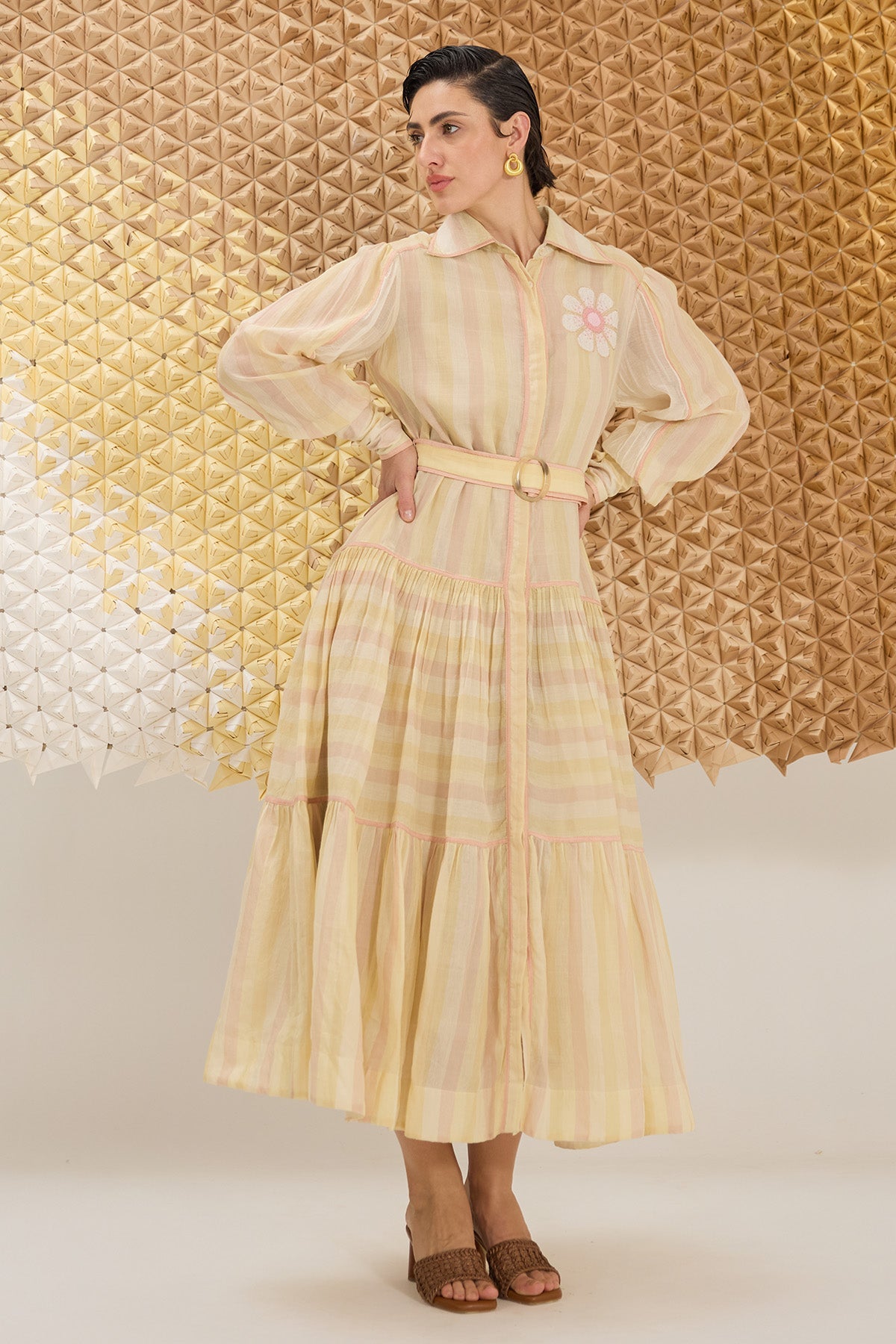 Buy Multicolor Striped Flowy Dress by The Loom Art for women online at ScrollnShops